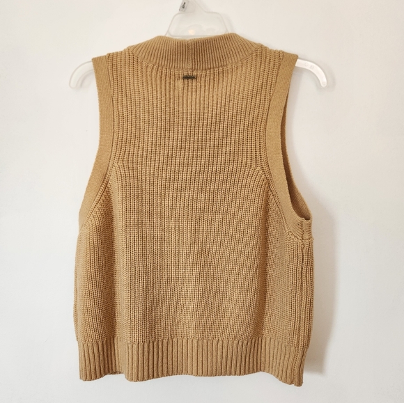 Volcom tan oversized button down sweater vest size XS - Picture 4 of 5